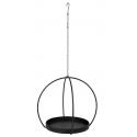 Eton Hanging Display Round Black 40x108 cm zwarte metalen plantenhanger met rond plateau